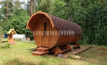 Баня Бочка Люкс С Козырьком #340 фото 1