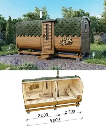 Баня квадробочка Супер-люкс вход с боку