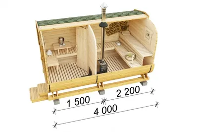 Баня квадробочка Люкс вход с торца