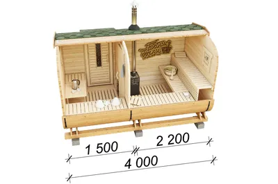 Баня квадро бочка модель "ЛЮКС ВХОД С БОКУ"
