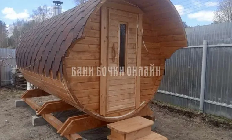 БАНЯ БОЧКА "СТАНДАРТ С КОЗЫРЬКОМ" #295