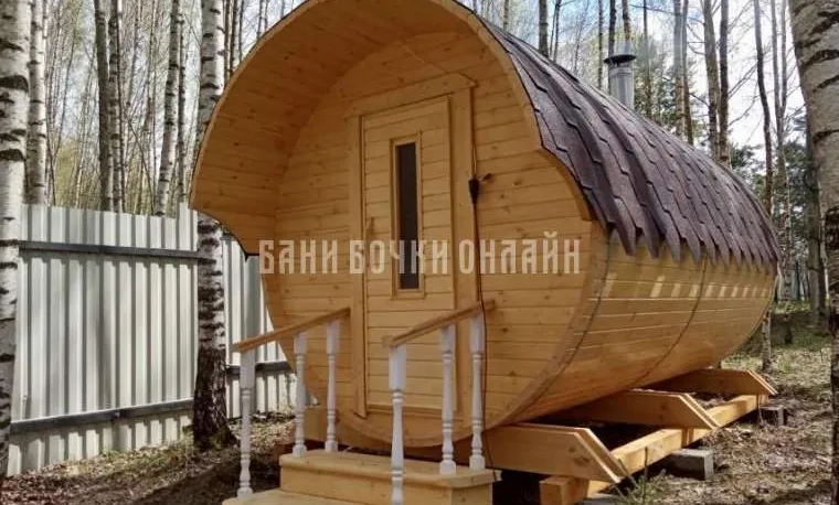 БАНЯ БОЧКА "ЛЮКС С КОЗЫРЬКОМ" #296