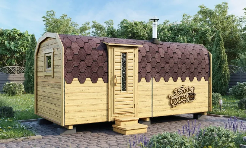 Баня подкова 5 метров вход вход с боку