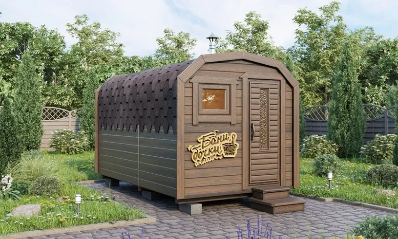 Баня подкова 4 метра вход вход с торца