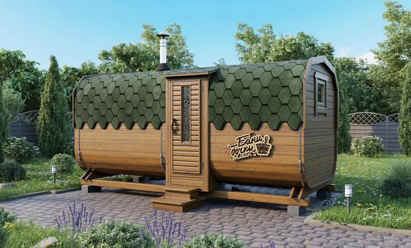 Баня квадробочка Супер-люкс вход с боку